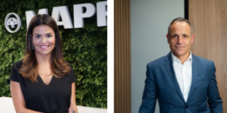 Karine Brandão, diretora-executiva do canal corretor e Oscar Celada, CEO adjunto de negócios da MAPFRE